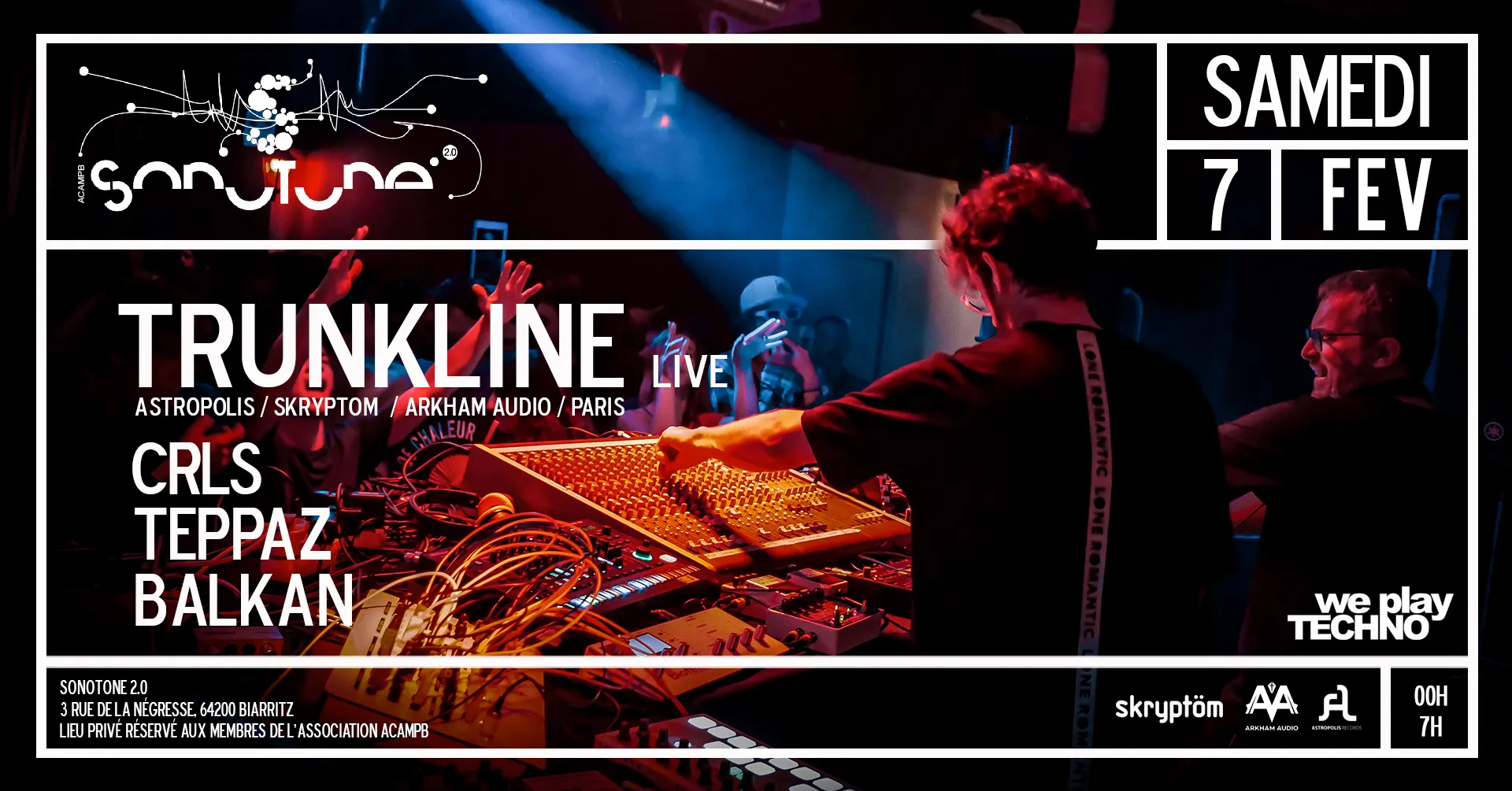 WE PLAY techno avec trunkline live